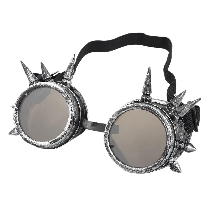 Zonnebril Mode mannen Women Lasing Goggles Gothic Steampunk Cosplay Antieke Spikes Vintage Glazen bril brillen Punk Rivet1224N