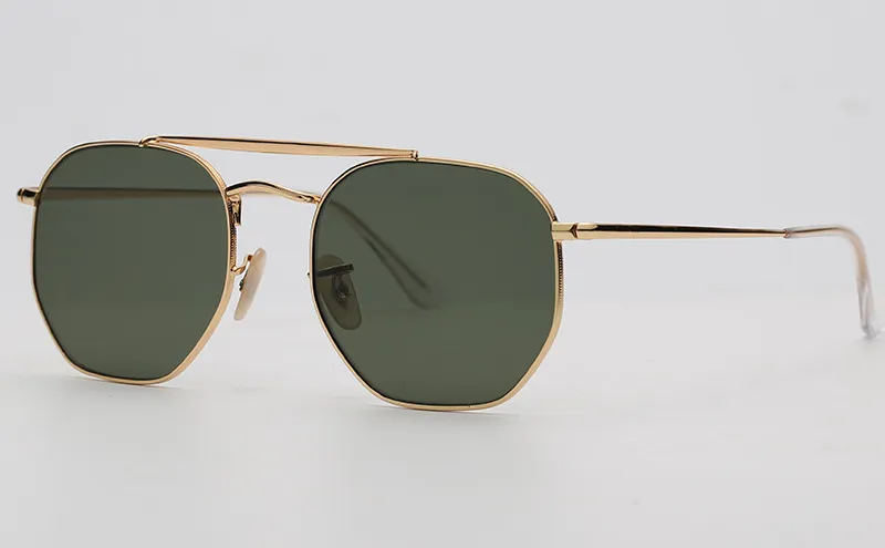 Новинка 2019 года, шестиугольные солнцезащитные очки uv400, стеклянные линзы 3648, металлические квадратные солнцезащитные очки для мужчин и женщин, брендовые дизайнерские очки со всеми оригинальными 218T