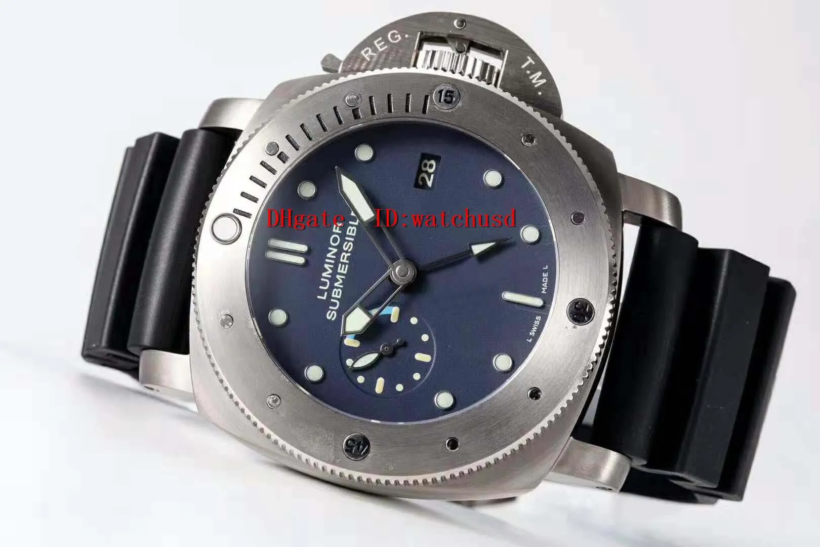 ZF Factory SUBMERSIBLE Herenhorloges pam371 Horloge Titanium Sporthorloge Lichtgevende Horloges Saffier Waterdicht p9001 Automatisch Me261s