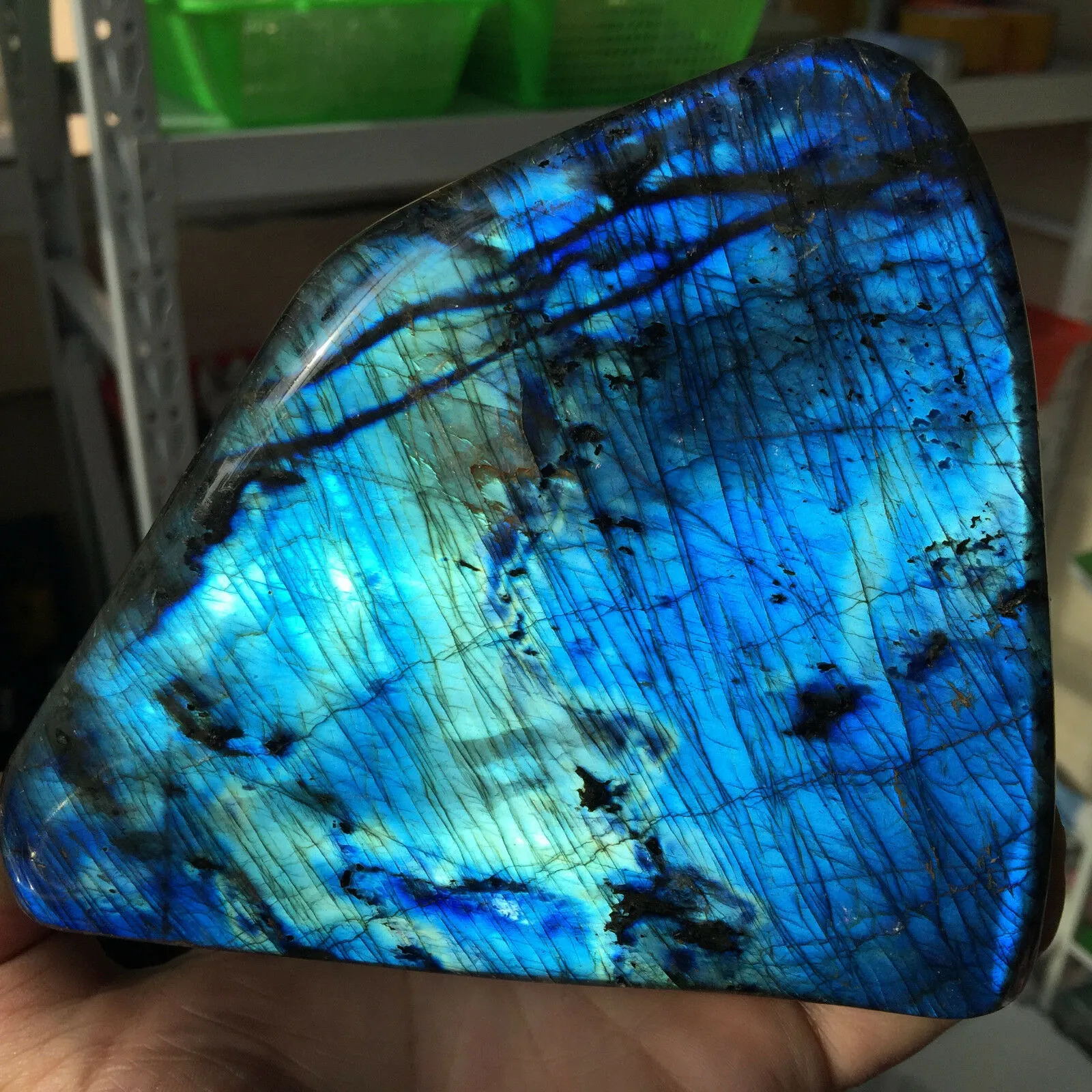 Environ 1000g-700g Natural Labradorite Quartz Flash Stone Crystal Mineral Healing254o