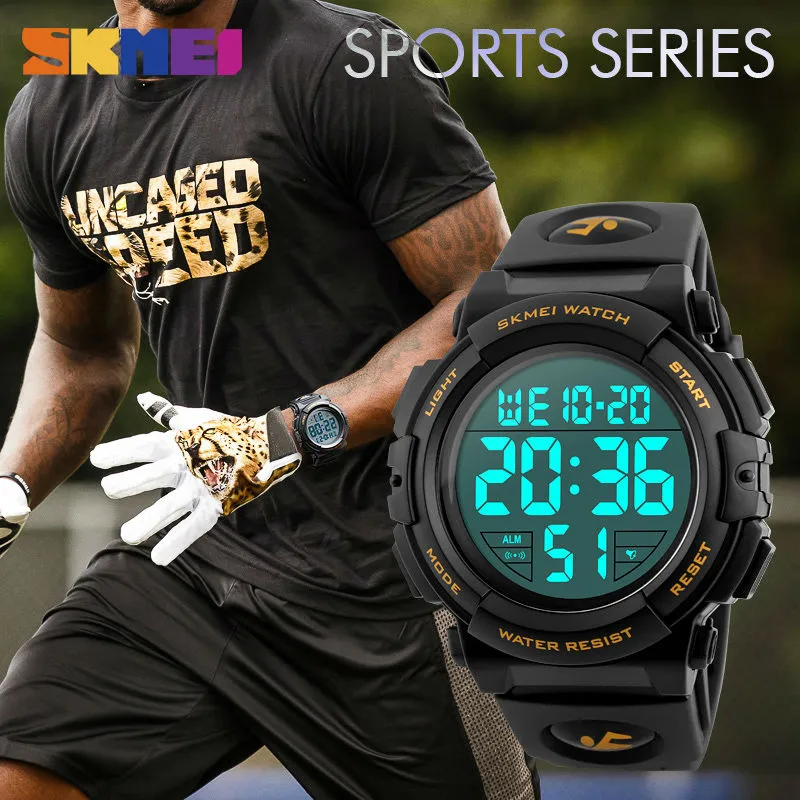 Skmei moda esporte ao ar livre relógio masculino multifunções relógios militar 5bar à prova dwaterproof água relógio digital relogio masculino 1258260m