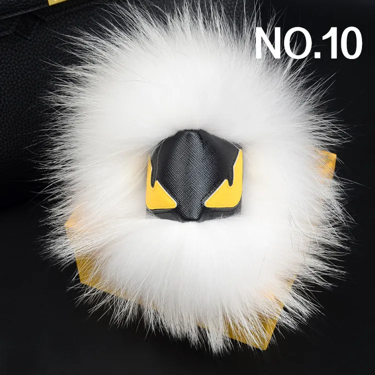 Fashion luxury designer cute lovely little moster hand made real fur leather handbag charms car keychains241A