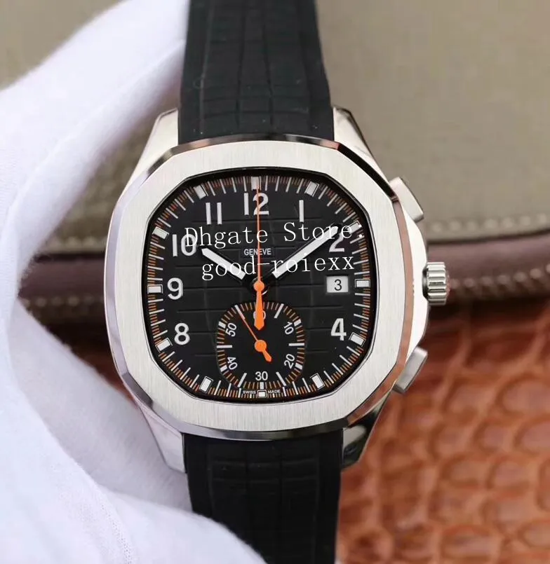40 2MM Men's Chronograph Watch Men Automatic Cal CH28-520 Movement Watches Date Valjoux 5968 Eta Orange Rubber Strap Wristwat240z
