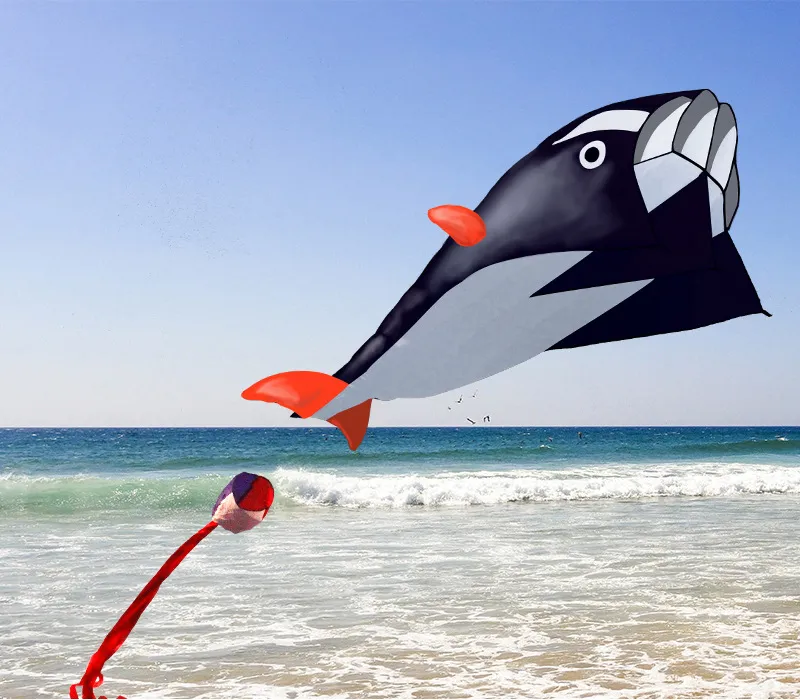 4 ألوان لطيف ضخمة في الهواء الطلق الرياضة الرياضة خط واحد Dolphin Whale Kite Flying هدية عالية الجودة شحن الجملة بالجملة