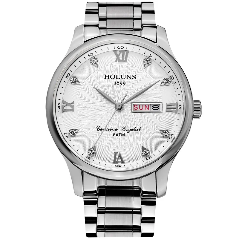 reloj de lujo HOLUNS Herrenuhren Top-Luxus-Voll-Edelstahlarmband Quarz-Herrenuhren lässige einfache Herrenarmbanduhren montre278p