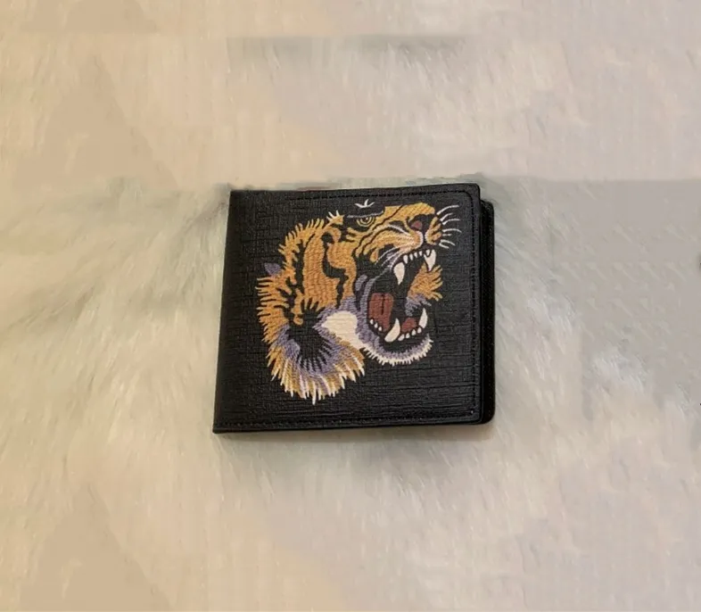 Hohe Qualität Mann Echtes Leder Brieftasche Karte Brieftaschen Halter Männer Tier Kurze Kupplung Schwarz Schlange Tiger Biene Geldbörsen Frauen Lange Style219B