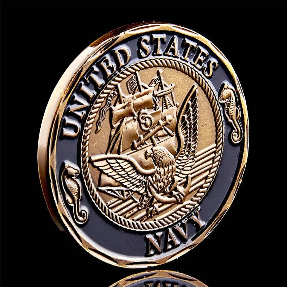 Pièces de monnaie de défi des Marines de la Marine, 5 pièces, artisanat Shellback traversant la ligne, militaire du Corps des Marines, Badge en cuivre de 1oz6131457