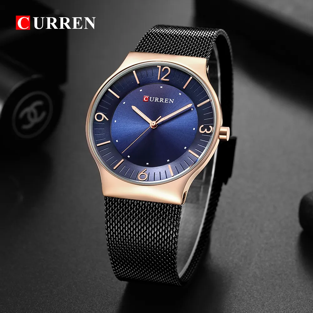 CURREN Topmerk Luxe Mode Klassiek Ontwerp Quartz Mannen Horloges Volledige Stalen Band Horloge Hodinky Relogio Masculino2458