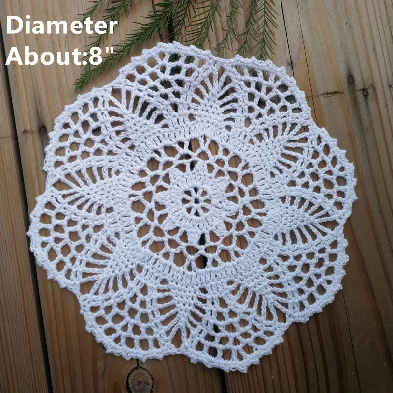 of 12 design Nice Happy flower Crochet pattern round doilies - Diameter 6 -7 -8 -9 handmade tab2566