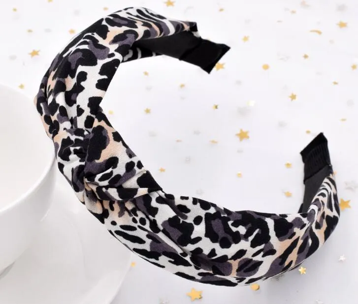 Bohème léopard noeud bandeau dames ethnique géométrique motif léopard noué bandeau personnalisé accessoires de cheveux GB1034207w