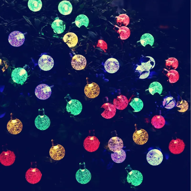 Led Güneş Dizeleri Bubble Ball String Tatil Aydınlatma Açık Su Geçirmez Noel Avlu Dekor Balo Hafif String175s
