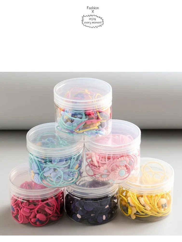 's sets Nieuwe mode Frosted Elastic Rubber Hair Bands Girls Floral Ponytail Holder Hoofdband Cartoon Mix Whole2131055