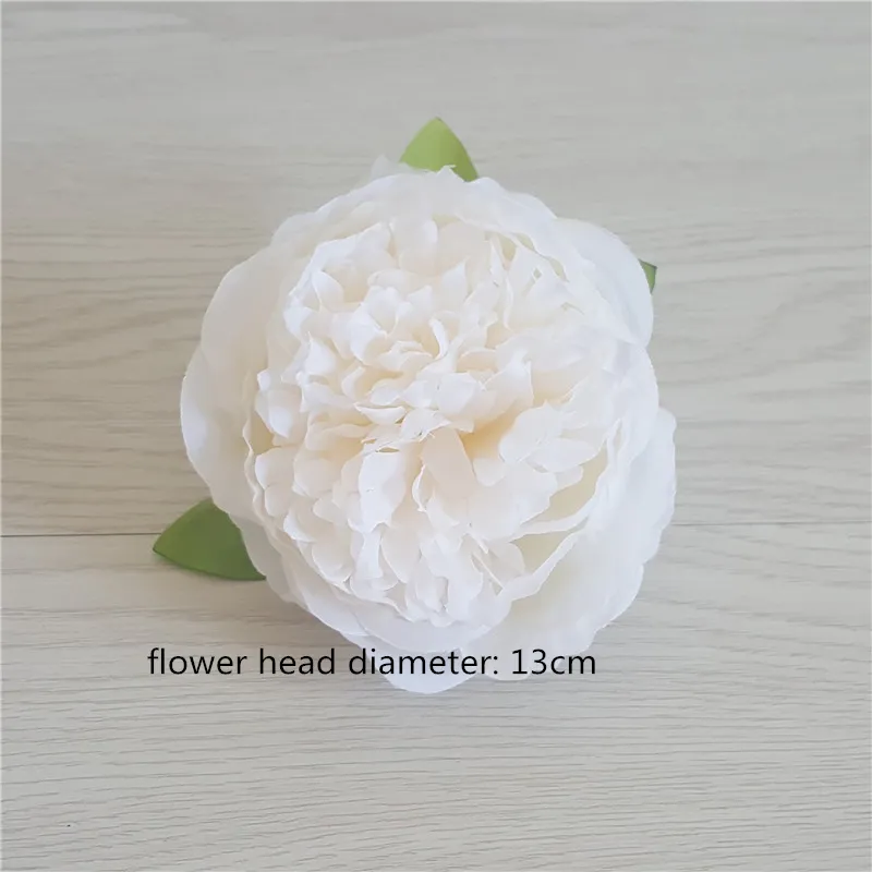 White Color Artificial Flower Head Wedding Rose Peony Hydrangea Bridal Bouquet Wedding Decoration DIY Home Party Fake Flowe286w