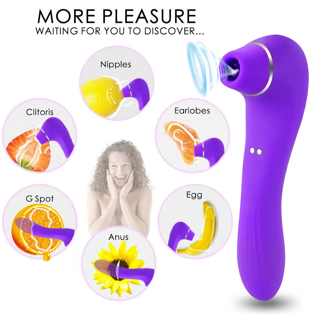 Succhiare il clitoride con il vibratore del dildo le donne Plug anale Vagina stimolare il masturbatore femminile Giocattoli sessuali le donne Y201118
