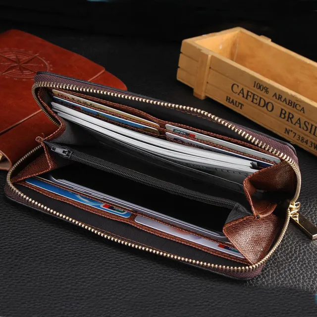 Men Women Long organizer wallet Solid color Hasp Mini Wallets Mens bags whole Credit Card Genuine leather Black red grey High 291W
