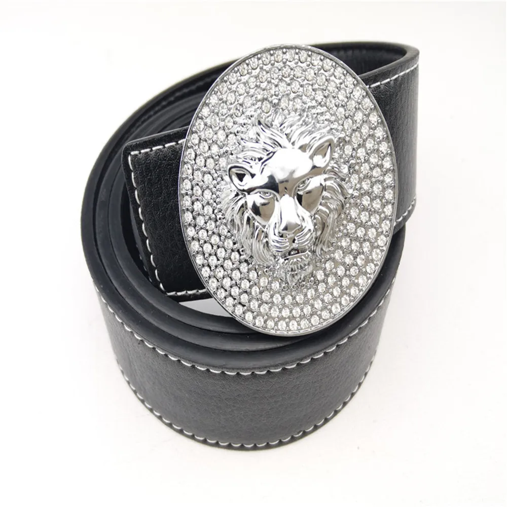 Ceinture de marque diamant avec ceinture à boucle de lion pour hommes et femmes ceintures de créateurs ceintures en cuir ceintures de taille de luxe de mode bonne qualité246T