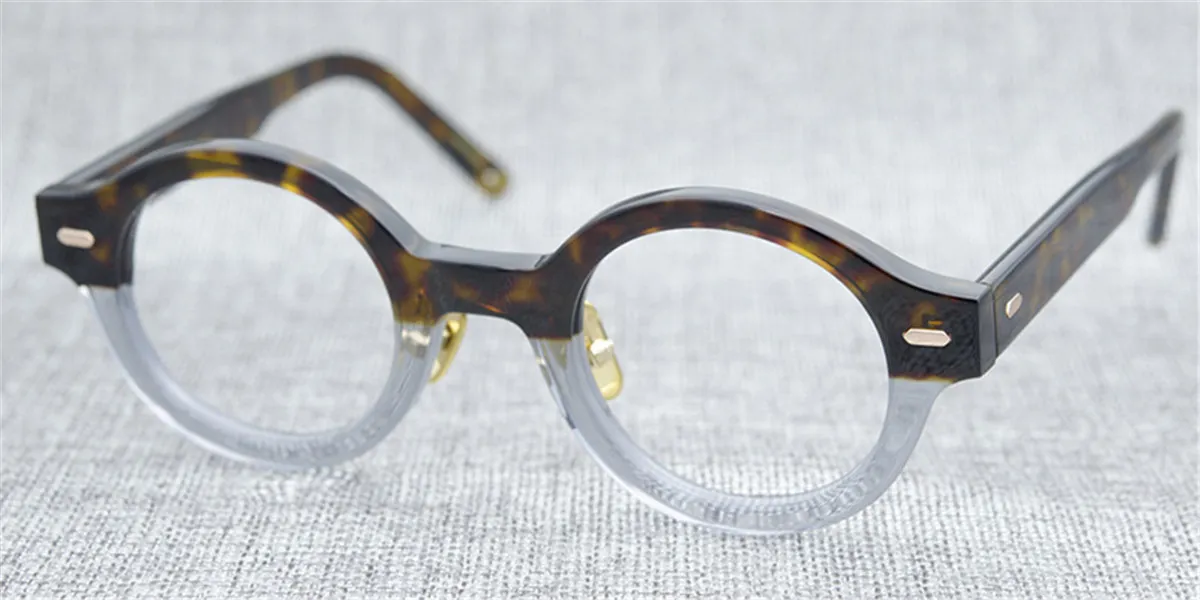 Men Optical Glasses Eyeglass Frames Brand Retro Women Round Spectacle Frame Pure Titanium Nose Pad Myopia Eyewear with Glasses Cas238v