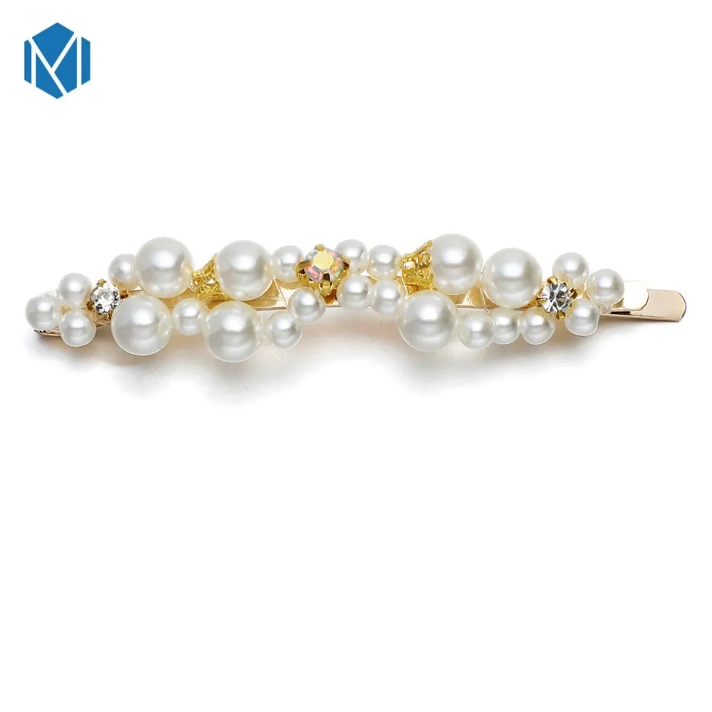 INS Hair Clips For Womens Haar Accessoires Headwear Girls Bow Tie Pearl Hairpins Hair Ornament Alloy BB Hairgrip Barrette3401618