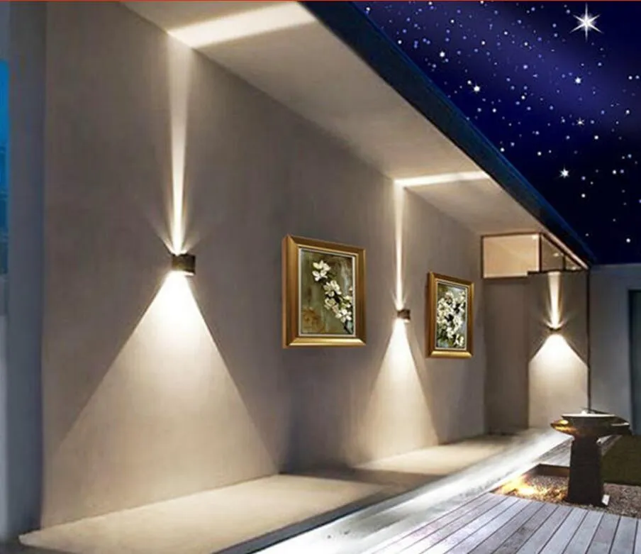 Lámparas de pared 6W 12W impermeable AC85-265V superficie montada LED luz de pared moderna luminaria nórdica interior sala de estar porche al aire libre 252L