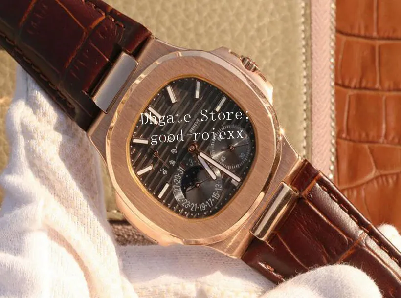 4-Stil-Luxus-Roségold-Diamantuhren für Herren, automatische Uhr, Kal. 240, Eta, 40 mm, Leder, 5724, Gangreserve V2, Version 293a