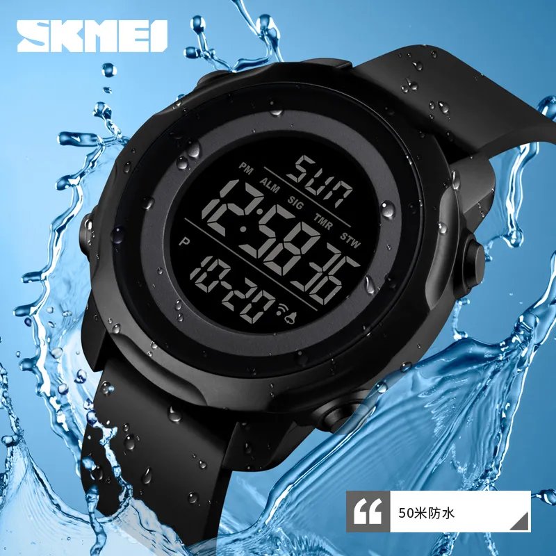 SKMEI Brand Sport Digital Watch Outdoor Women Men Watches Simple 5bar Waterproof Light Display Alarm Clock montre homme 1540263i