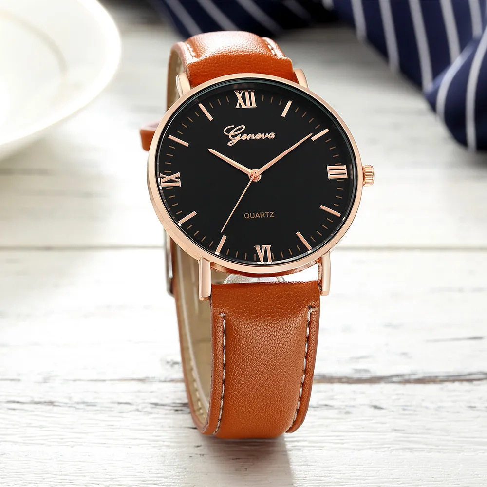 Genève Klassiek Luxe Zakelijk Unisex Dames Dames Roestvrij staal Analoog Quartz Analoog Polshorloge Hele druppel T19287b