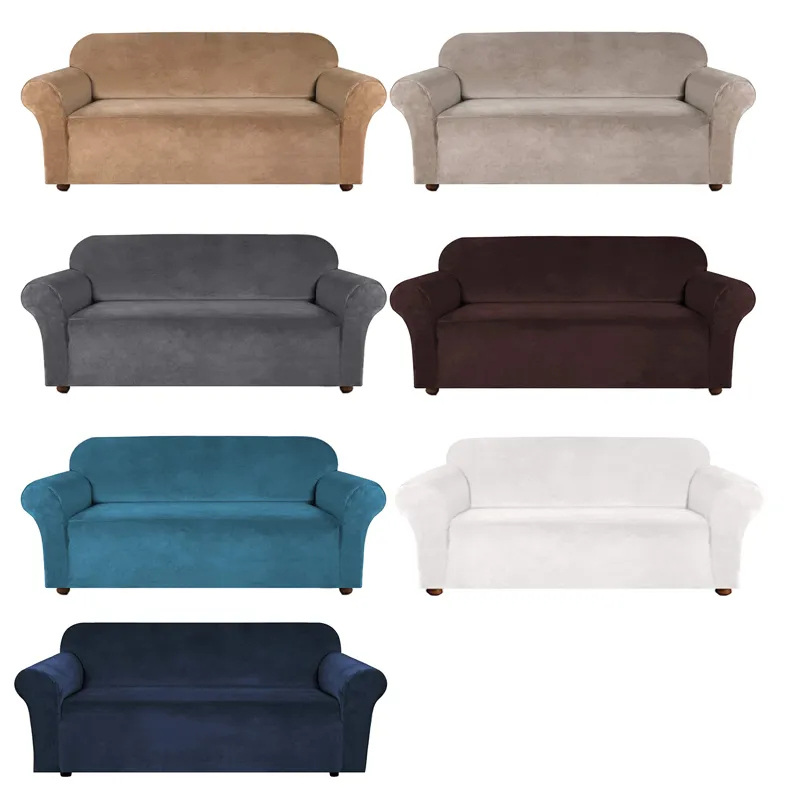 Högklassig sammet stretch soffa täckning för vardagsrum sofflipptäcksmöbler skyddande fodral soffa täcke elastisk 1 2 3 4 sits2927