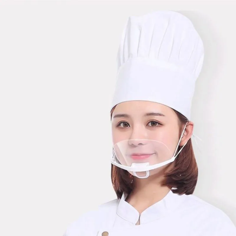 Kitchen Anti Spitting Face Masks Reusable Clear Plastic Shield Food service Protection Chef Cooking Health Care for waitress serve269W