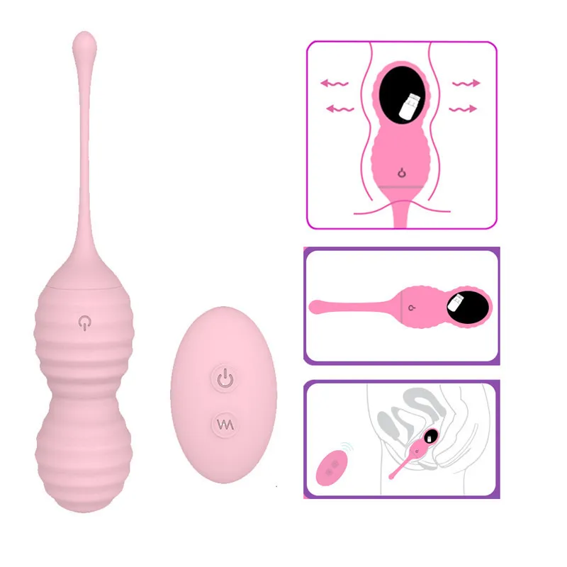 Vibrator Vaginal Tightening Massage Smart Vagina Trainer Exercise Wireless Remote Control Silicone Kegel Ball Sex Toys For Woman Y19062602