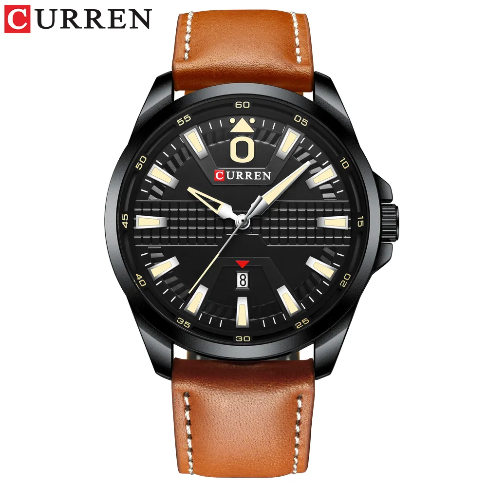 Kreative Uhr Uhr Mann Mode Luxus Uhr Marke CURREN Leder Quarz Business Armbanduhr Auto Datum Relogio Masculino291z