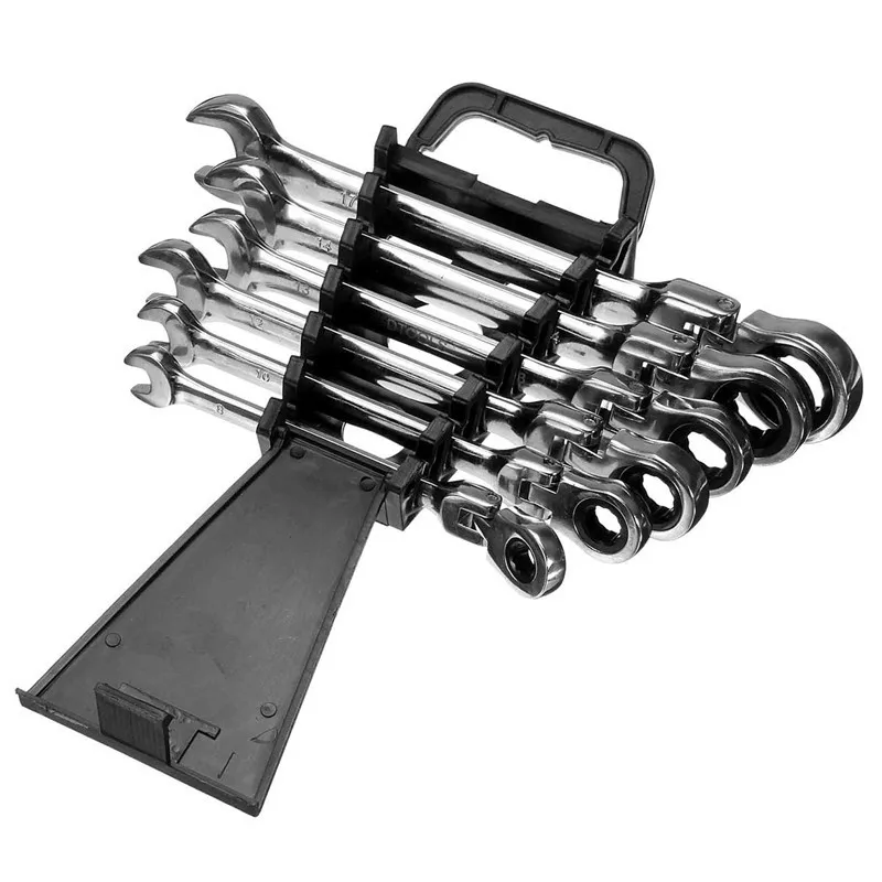 Gears Wrench Set Keys Set Open End Wrenches Aktiviteter Ratchet Repair Tools to Cykelmoment Skiftnyckelkombination Skannerbil Reparation T294L