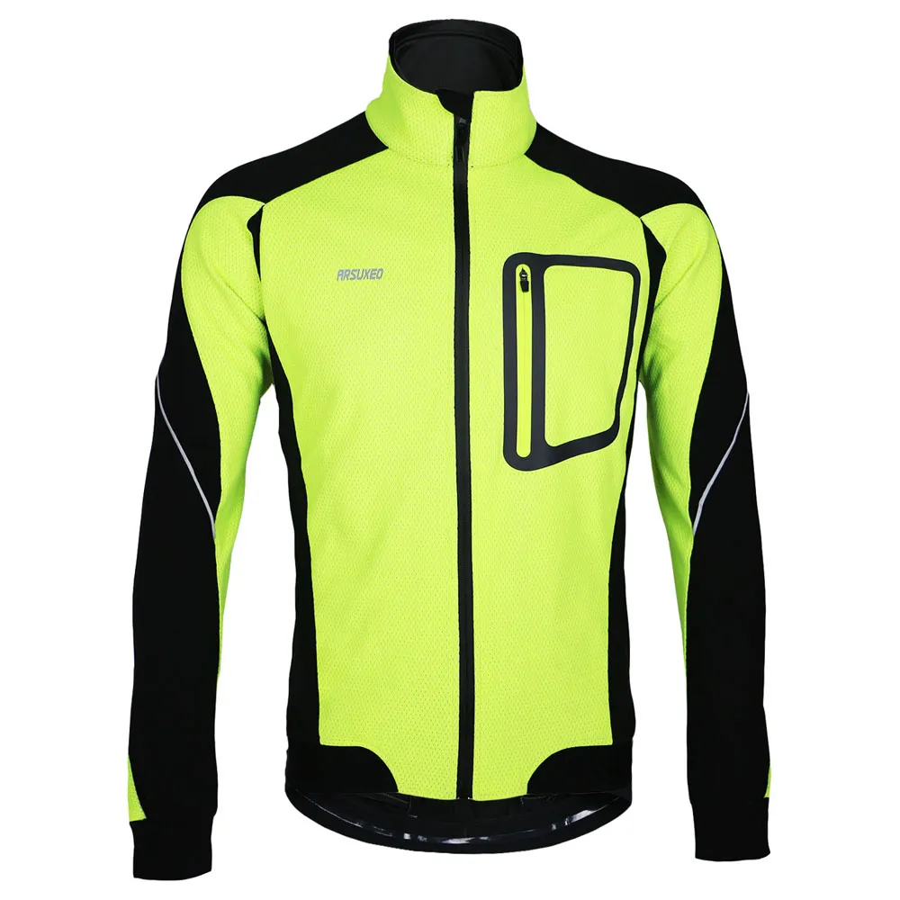 ロングスリーブ冬の温かいサーマルサイクリングジャケットArsuxeo Windproof Sport Sport Jacket Bicycle Clothing Cycling MTB Jersey245J