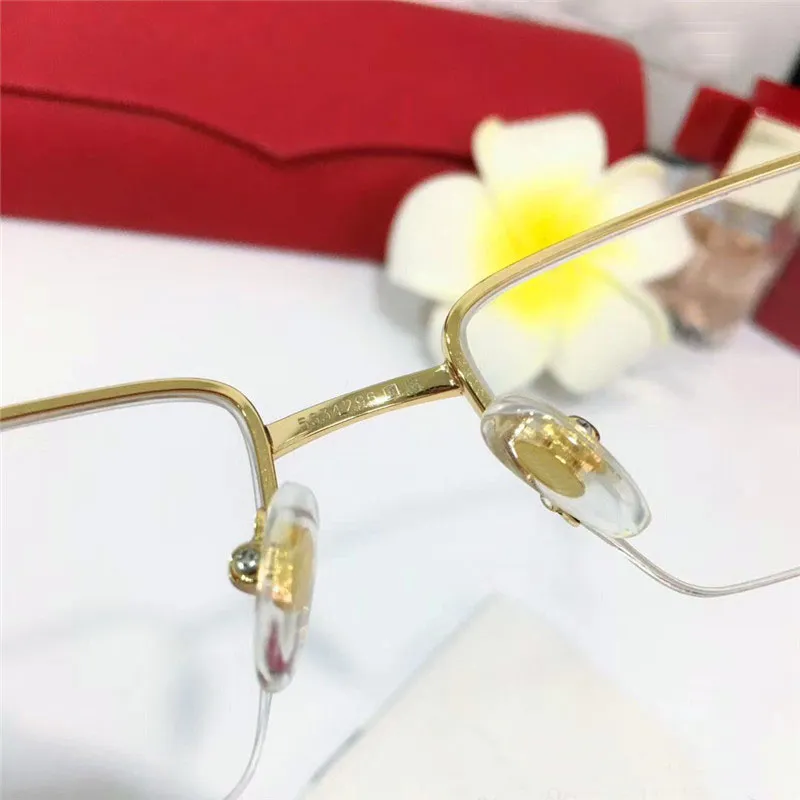 Óculos ópticos com design de armação totalmente nova moda 5634296 retrô metal halfframe lente transparente animal vintage clássico claro eye237n