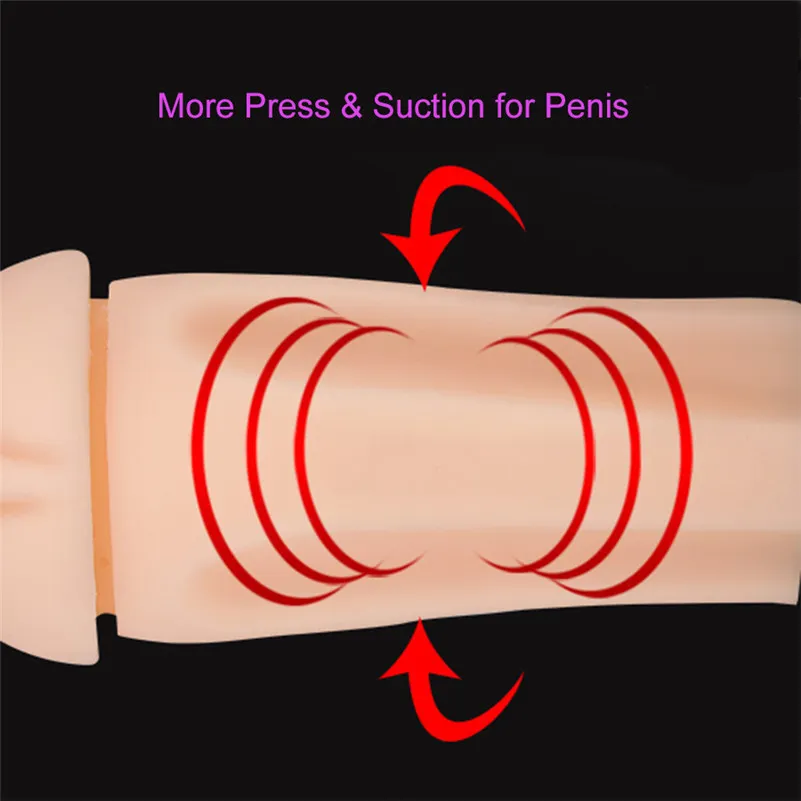 Silicone Artificial Vagina Real Pussy Sucking Male Masturbator Vibrator Penis Realistic Anus Sex Masterbation For Men Penis Pump Y19061202