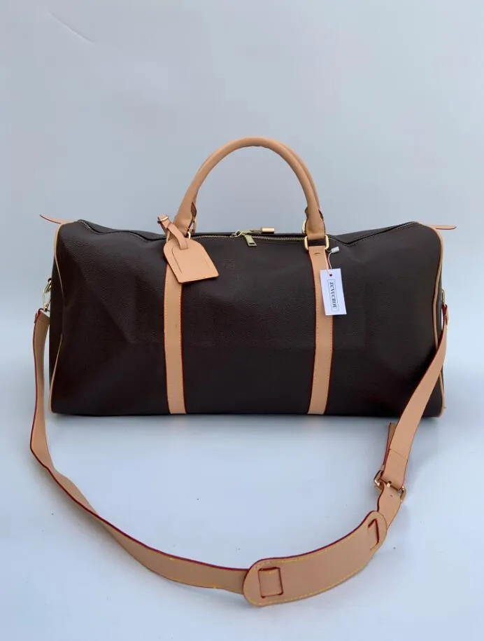 Bolsas de mochila tamanho 60 cm de preto marrom pvc flor de feriado de férias masculinas para mulheres bolsas de viagem Bolsas de designer de bagagem de grande capacidade O335A