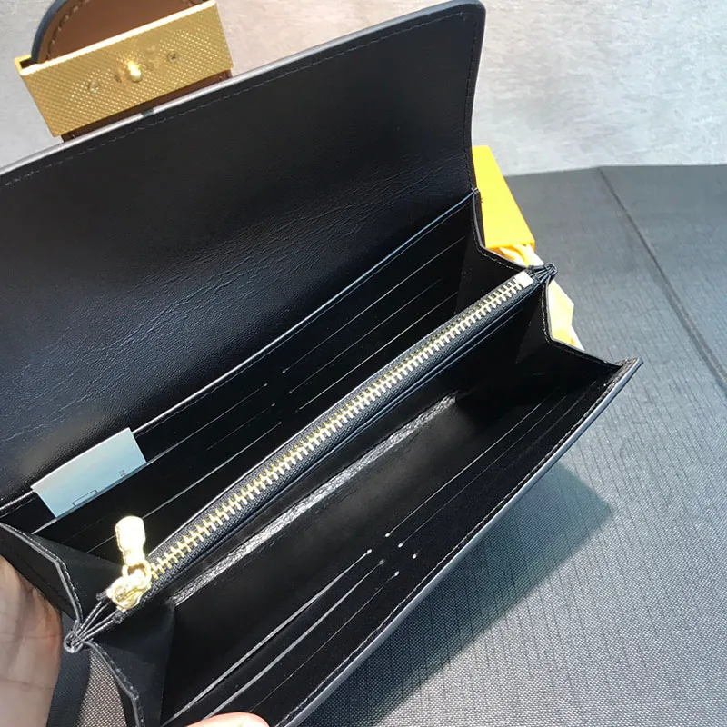 Roze Sugao Designer Wallet Lange Type hoogwaardige munt Portemonnee Wallet 2020 Nieuwe modebrief en bloemenprined echt leer met 270D
