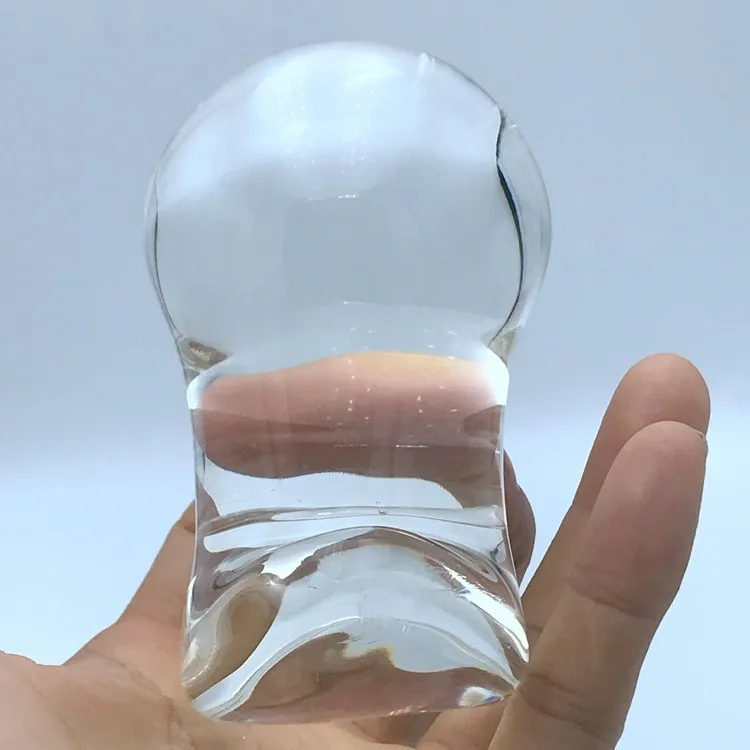 60mm Grande vidro de cristal de brinquedo anal de bola de brinquedo de bumbum de bumbum de cristal de cristal Vagina plug plug ânus brinquedos sexuais de vidro para casais y26763913
