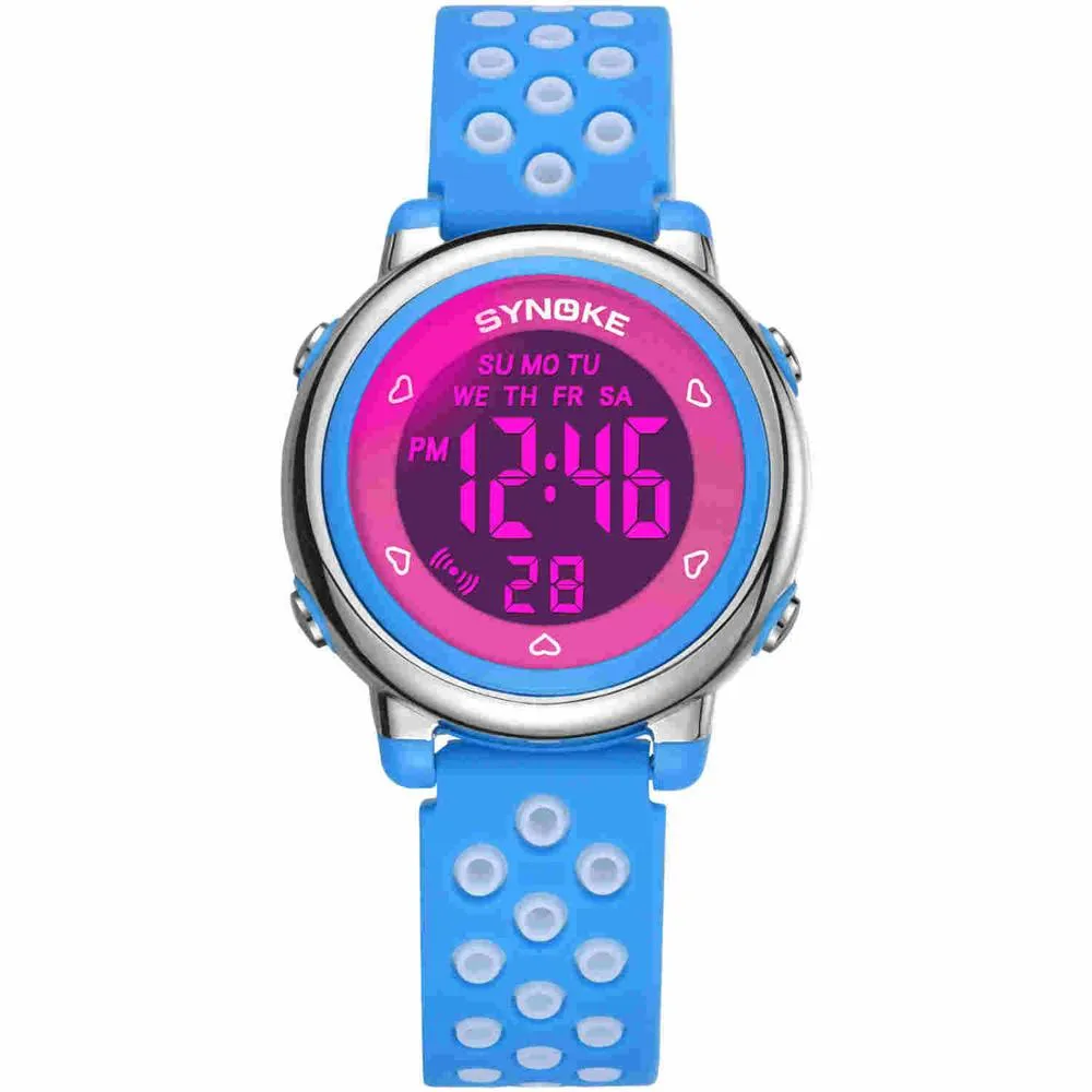 PANARS 2019 Kids Colorful Fashion Children's Watches Hollow Out Band Waterproof Alarm Clock Multi-function Watches for Studen292v