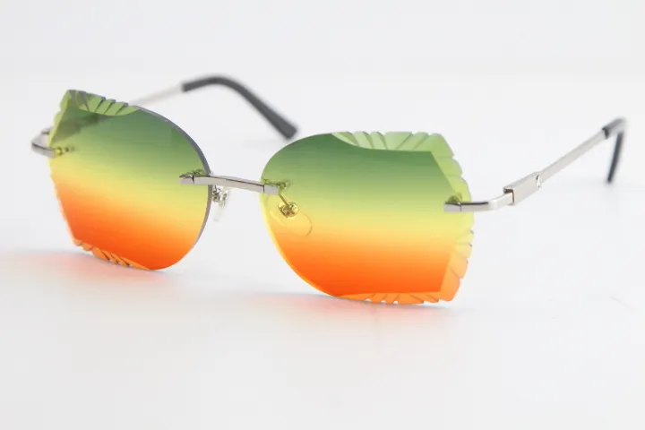 Verkauf Vintage Metall Randlose Sonnenbrille Sport Adumbral Cat Eye Sonnenbrille Mode Hohe Qualität übergroße Sonnenbrille Männlich und Fe335O