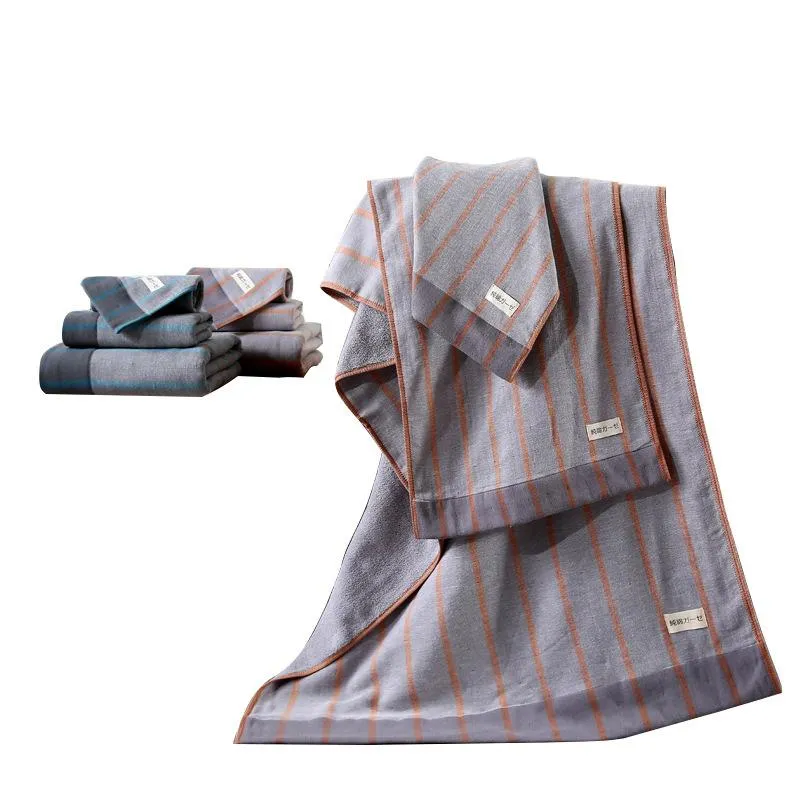 Serviette en coton ensemble de bain serviette ￠ trois pi￨ces cadeau ￩pais absorbant