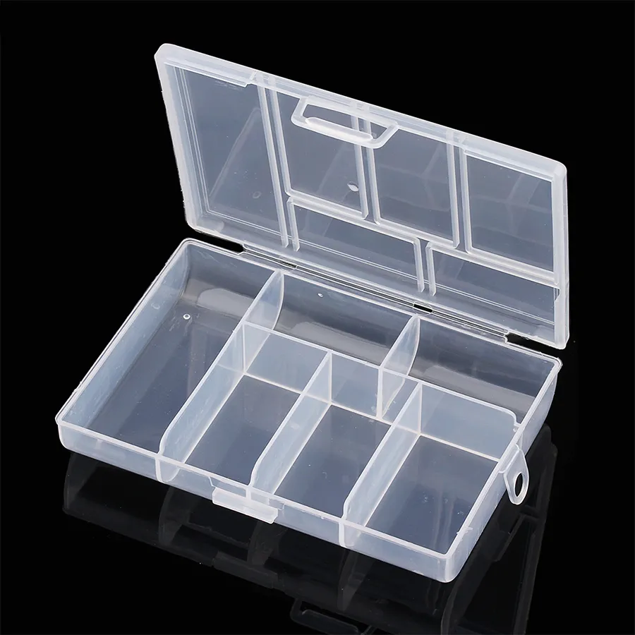 Plastic 6 Slots Jewelry Tool Box Organizer Storage Beads Jewelry Box New Fashion Plastic Packaging Gift Earring Ring253M