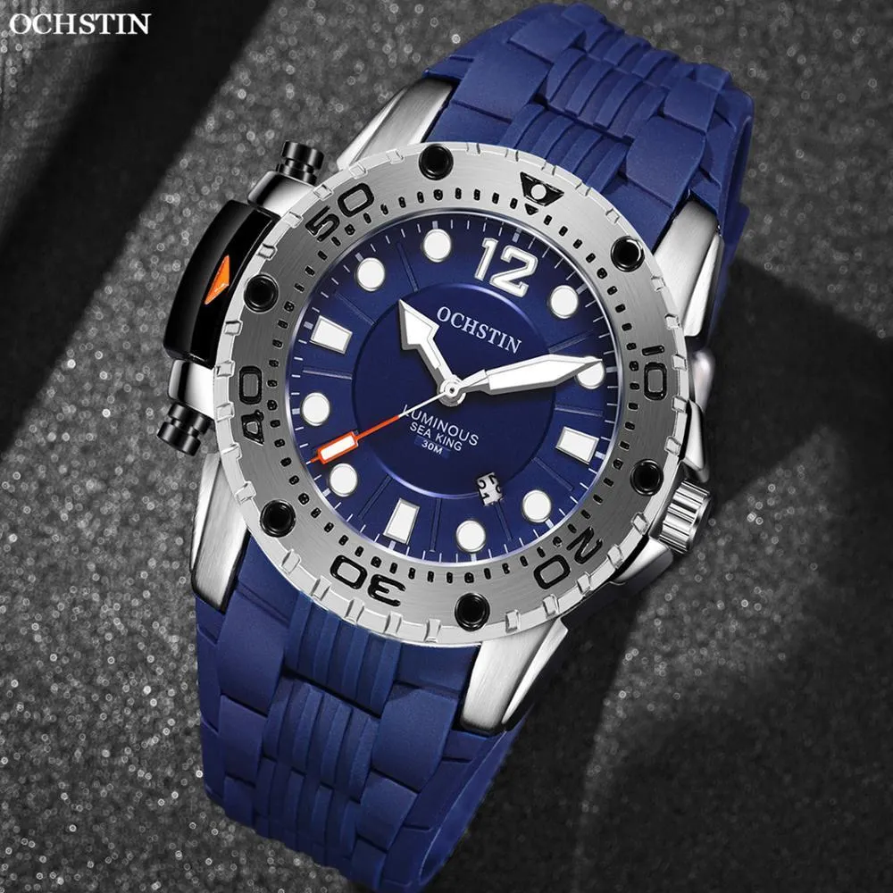 Ochstin 2019 Männer Neue Mode Top Marke Luxus Sport Uhr Quarz Wasserdichte Militär Silikon Strap Armbanduhr Uhr Relogio Y190245a