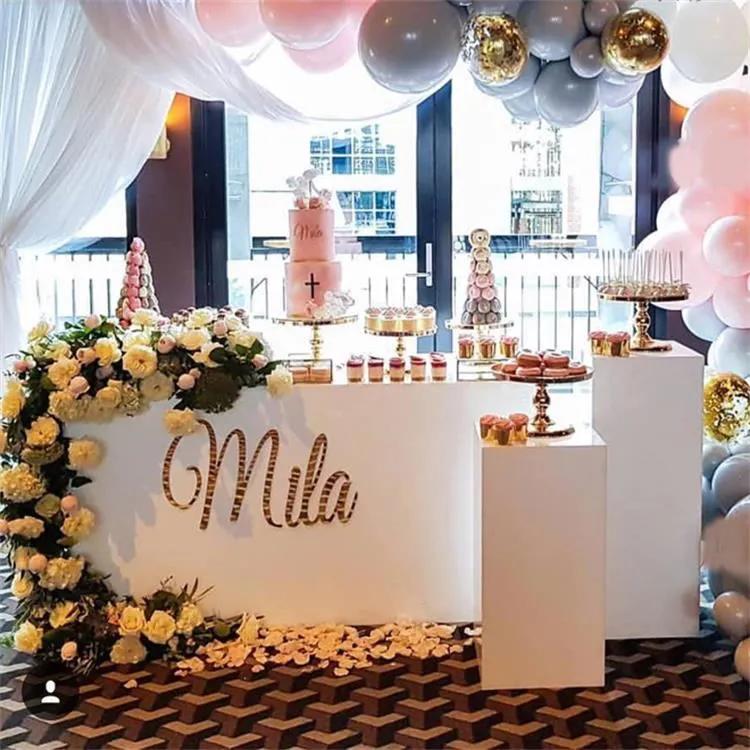 Ayna Yüzey Çok Katmanlı Düğün Pastası Stand Tablo Kek Centerpieces Tutucu Pan Macaron Tower Ekran Kek Tedarikçisi Raf Taze252U