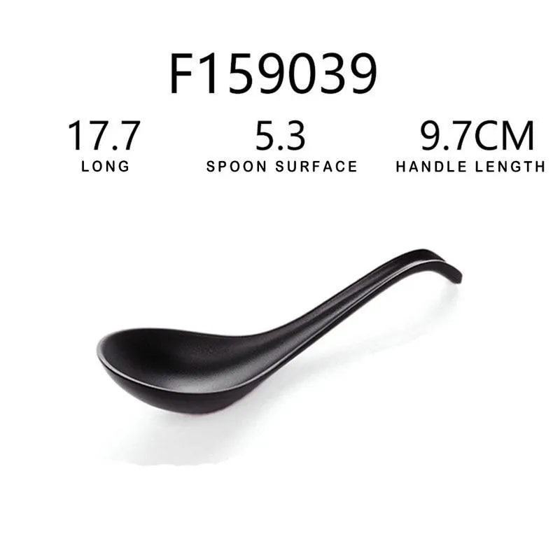 Soup Spoon Black Matte Ladle Spoon Plastic Japanese Style Melamine Tableware Anti-Fall Tortoise Shell Shaped281y