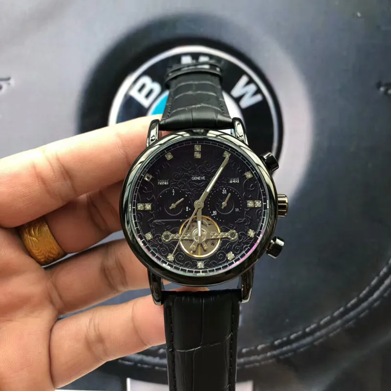 Reloj de lujo para hombre de las mejores marcas 42 mm Diseñador Correa de cuero genuino Relojes de pulsera impermeables mecánicos automáticos todos los subesferas funcionan wa3042