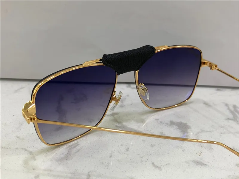 Óculos de sol de design de moda 0198 armação de metal quadrada com couro retro avant-garde estilo pop simples qualidade superior eyewear242g