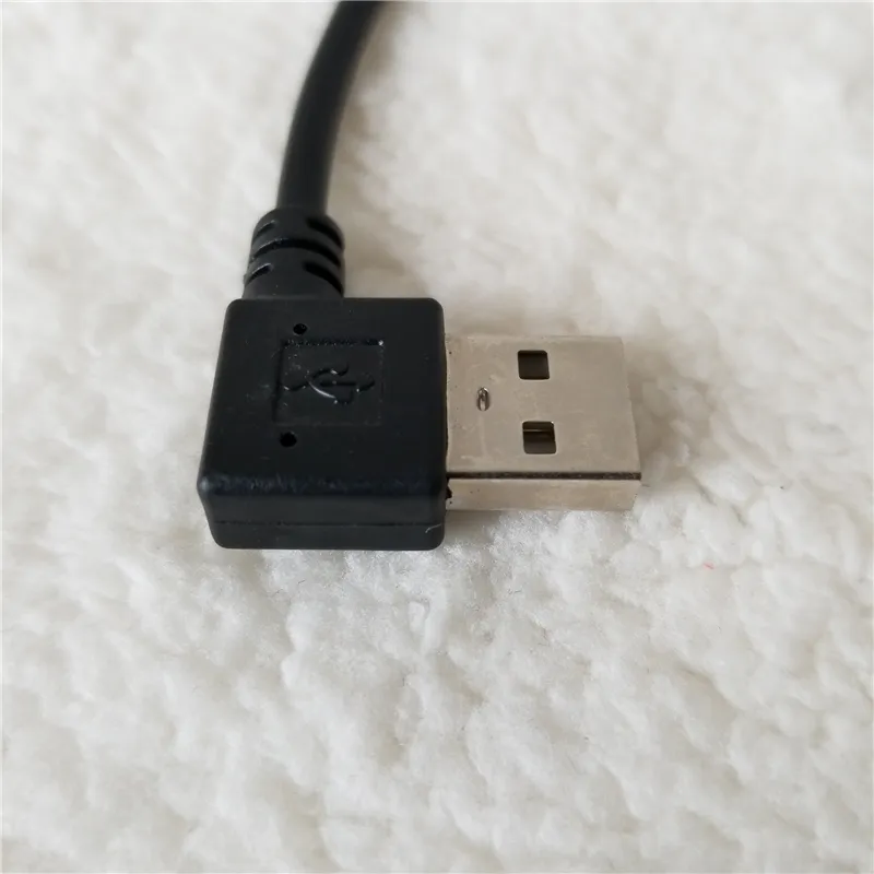 90度デュアル左角度ミニB USB 5PIN対オスのアダプターデータケーブル拡張パワーワイヤハードドライブカメラ25cm用