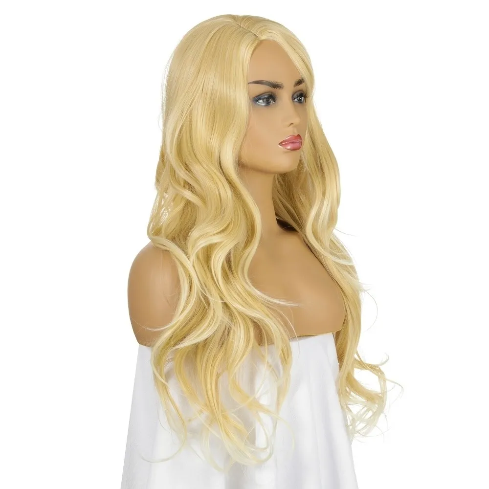 2020 Amazon Hot Selling Perücke Europäische und amerikanische Perücke Haar Langes lockiges Haar Weibliche Hochtemperatur-Seidenkopfbedeckung Haarabdeckung
