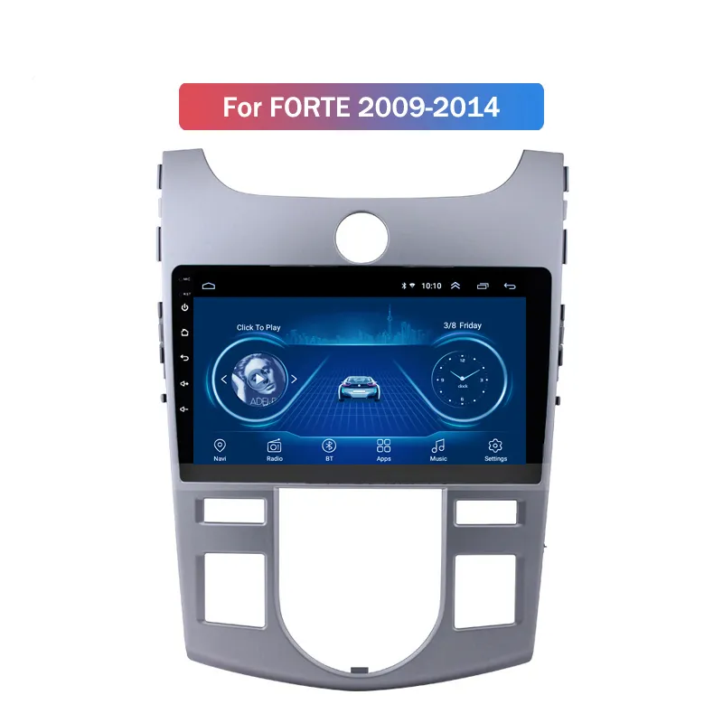 9インチAndroid 10カービデオDVD GPSプレーヤーfor Kia Forte 2009-2014ビルトインラジオナビゲーションBT Wifi