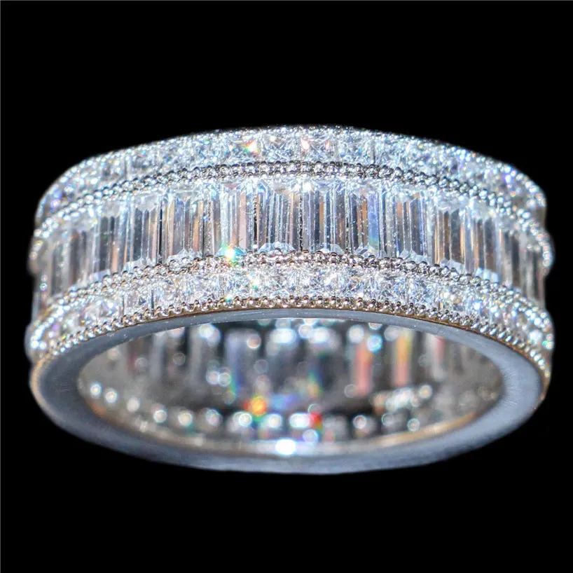 Ювелирные изделия Choucong, роскошное белое золото 10 карат, заполненное квадратным паве, полный циркон с камнем Cz, коктейльное обручальное кольцо для женщин J190x
